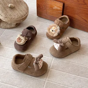 Lindos mocasines de estilo francés para niña con suela blanda y diseños de animales