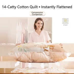 Thick vacuum storage bag for quilts and clothes, efficient space-saving solution