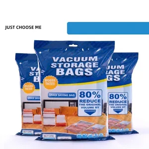 Thick Vacuum Storage Bags For Clothes Quilts Transparent PA PE Space Saving Seal Compressed Bag With Hand Electric Pump