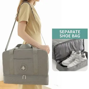 Large Capacity Travel Bag Dry Wet Separation Shoe Compartment Waterproof Oxford Duffel Bag Fitness Gym Trolley Sleeve