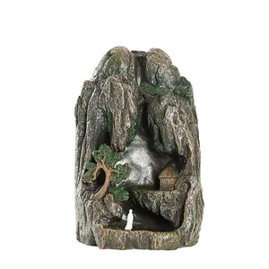 Artistieke bergwaterval backflow wierookbrander gemaakt van hoogwaardige hars ornament