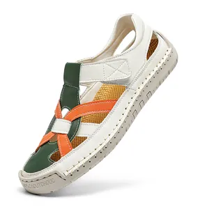 Casual women's patchwork sandals with soft non-slip sole for summer beach outings