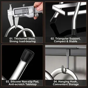 201 stainless steel cutting board and pot lid rack featuring non-slip silicone pads and hooks