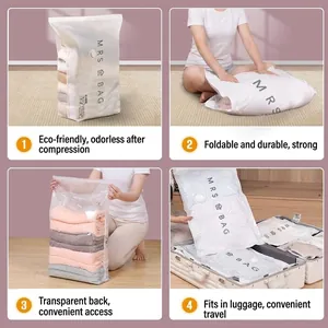 Large vacuum storage bags for clothing and quilts travel organization packing