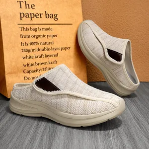 Chaussures compensées en mesh respirant pour femmes, mules décontractées et légères