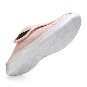 Baskets en maille rose respirante pour femmes avec semelle blanche antidérapante