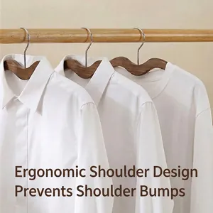 Ergonomischer Massivholz-Kleiderbügel mit schulterschonendem Bogendesign für Hemden