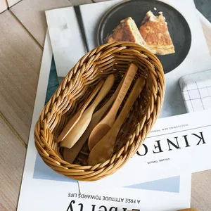 Handwoven oval imitation rattan basket for bread and fruit storage home decor