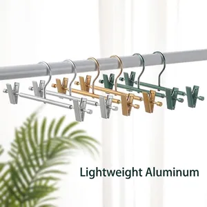Aluminiumlegering Broekenhanger Antislip Metalen Hangers Met Verstelbare Clips Antiroest Kledingkast Organizer Voor Broeken Rokken