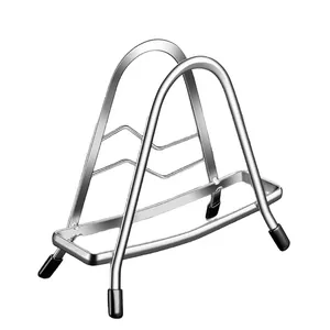 Durable 201 stainless steel pot lid rack and cutting board holder kitchen organizer