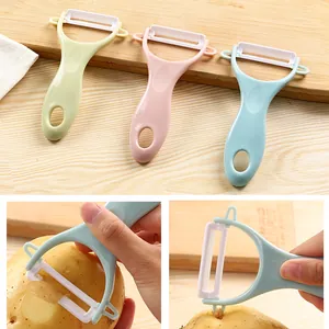 Keramische Groente en Fruit Schillers Draagbare Keuken Schilgereedschap Met Ergonomische Handgreep Voor Aardappel Appel Noorse Stijl
