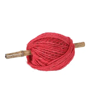 2mm red natural jute twine rope roll for DIY crafts, gardening, and decorative gift wrapping