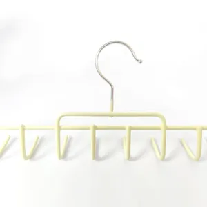 Multifunctional cream belt and scarf hanger with multiple hooks for closet organization