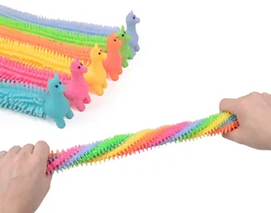 Colorful alpaca caterpillar stretchy toy with spiky texture for creative stress relief