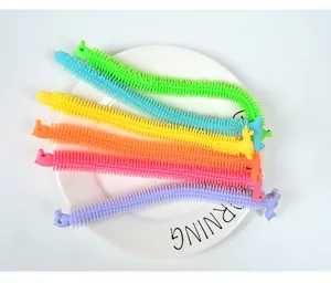 Colorful alpaca stretchy string fidget toys for sensory stress relief in detail view.