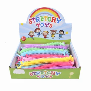 Colorful animal stretchy sensory string toys displayed in a retail cardboard box