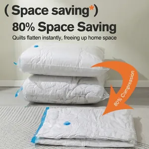 Vacuum storage bags for quilts and clothes with 80% space saving efficiency