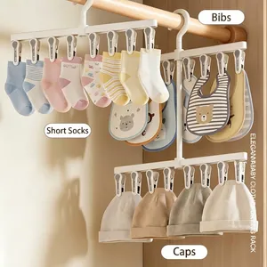 Multi-Clip Baby-Wäscheständer für Socken, Lätzchen und Hüte in Weiß