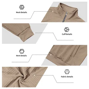 Detailansicht der Herren-Sweatshirt-Textur mit Stehkragen, Bündchen und Saum-Details