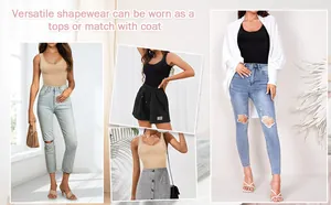 Detailed showcase of seamless shapewear bodysuit styled in versatile outfits with denim