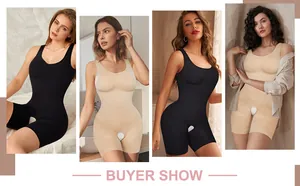 Seamless open crotch shapewear bodysuit for tummy control and hip lifting
