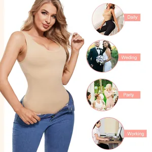 Seamless shapewear bodysuit showing daily, wedding, party and working usage scenarios