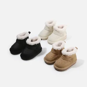 Warm children's winter snow boots with cozy faux fur lining and non-slip soles in three colors