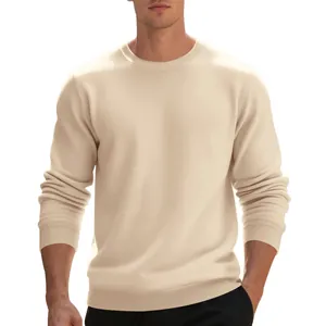 Detail of the soft texture on this heavyweight fleece crew neck sweatshirt for men