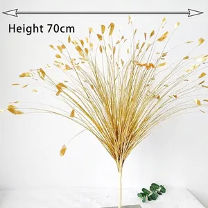 Premium 70cm gouden kunstmatige pauwgras spray voor elegante bruiloft bloemstukken