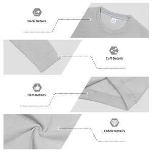 Détails d'un sweat-shirt en polaire grise montrant le col, les poignets et la texture