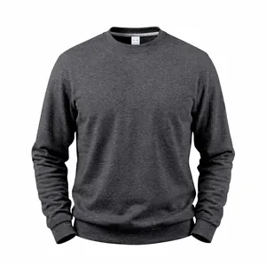 Klassisches anthrazitfarbenes Herren-Sweatshirt mit schwerem Fleece für den Winter