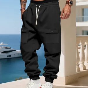 Pantaloni cargo pesanti da uomo con fodera in pile e vestibilità ampia casual.
