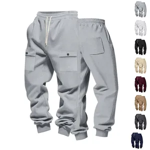 Herren Heavyweight Fleece Cargo Jogginghose Amerikanisch Lässig Locker Kordelzug Jogger Multi-Pocket Outdoor Warme Strickhose