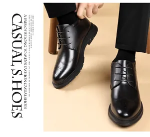 Classic black leather brogue shoes for men in a casual business style design