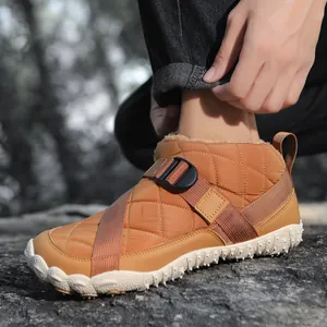 Professional warm outdoor snow boots with waterproof quilted upper and non-slip rubber sole