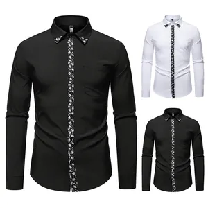 Men Casual Long Sleeve Shirt Linen Blend Paisley Contrast Print Button Down Top Fashion Urban Style Breathable Clothing