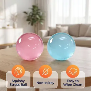 Coconut Ball Squishy Stress Ball Toy Handmade Translucent Maltose Stress Relief Toy For Office Home Adults Kids Gift