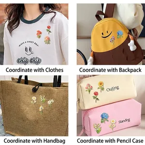 Colección de broches de esmalte floral con rosas y girasoles para decorar bolsos y ropa