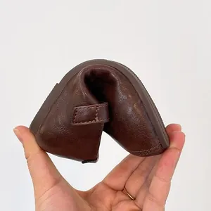Flexible braune Leder-Mary-Janes für Mädchen mit weicher Sohle