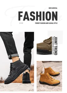 Detalle de botas Martin para hombre cosidas a mano con suelas antideslizantes y textura robusta.
