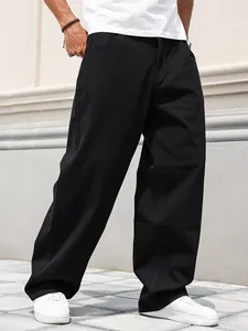 Pantaloni Jeans da Uomo Casual Larghi a Gamba Dritta Denim Nero Lavato per Uomo Comodi Pantaloni Streetwear Larghi