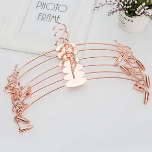 Premium 5er-Set roségoldene Metall-Dessousbügel mit sicheren Clips für BHs und Slips