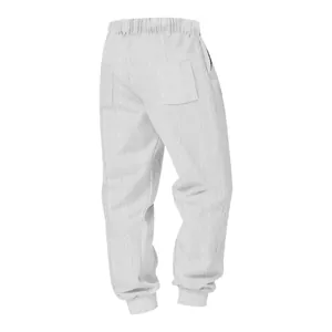 White cable-knit textured joggers with heavyweight jacquard fabric for men's casual wear