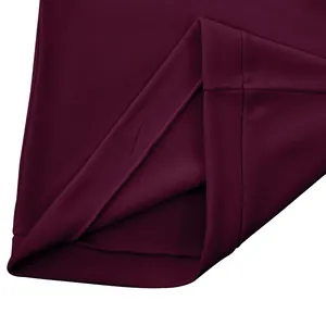 Close-up detail of heavyweight burgundy fleece sweatshirt showing interior texture and hem