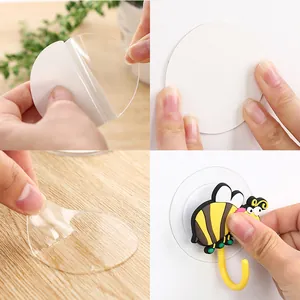 Transparent Silikon Saugnapf Haken Hilfsaufkleber Spurenlose Doppelseitige Klebepatch Für Wandfliese Oberfläche Home Aufbewahrung