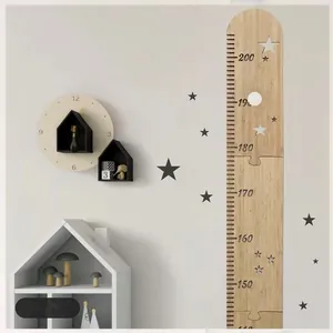 Wooden Kids Height Ruler Growth Measuring Chart Star Dinosaur Design Children Room Wall Hanging Nursery Decoration