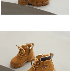 Gedetailleerde weergave van warme, met fleece gevoerde Martin-boots voor kinderen