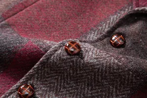 Détail macro du tissu rétro et des boutons texturés sur un gilet de costume homme