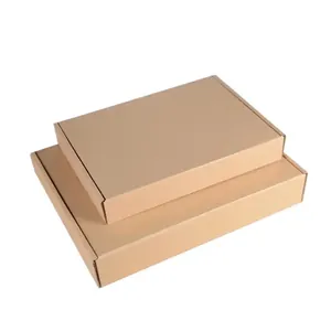 Set of two eco-friendly brown corrugated cardboard packaging boxes for jewelry