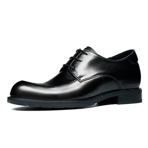Professionele zwarte leren Derby schoenen voor heren, zakelijke formele kleding